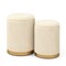 Set of 2 Stackable Velvet/Linen Storage Ottomans with Reversible Tabletop Lid